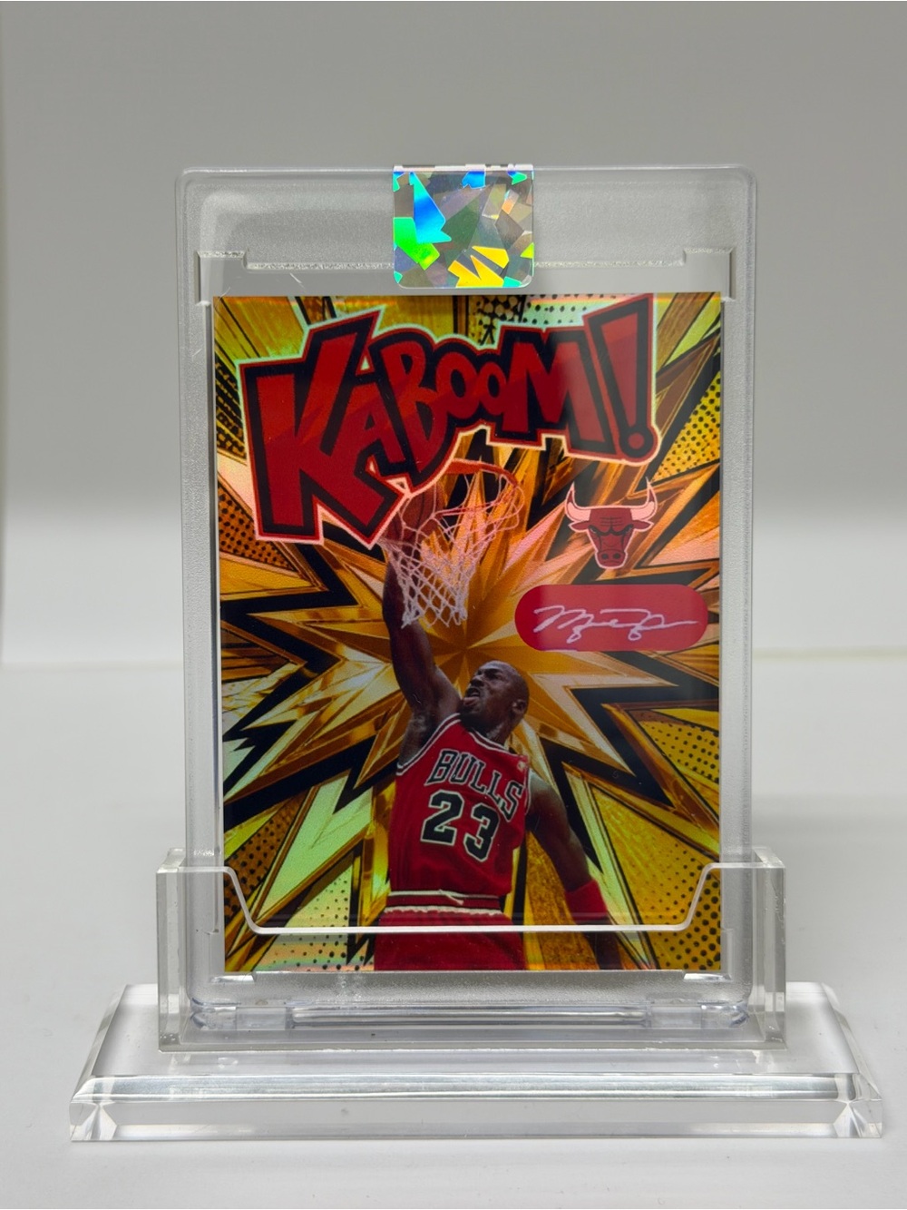 Michael Jordan Custom novelty facsimile auto kaboom Gold refractor bulls card